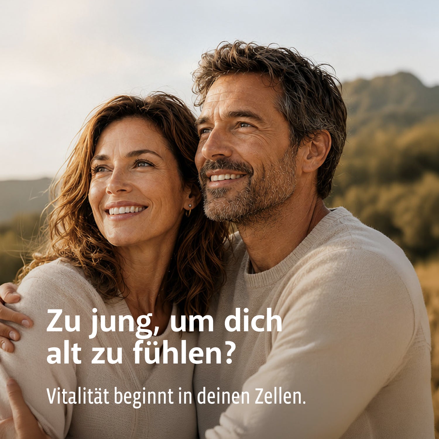 Paar mit Hinweis Vitalität beginnt in deinen Zellen